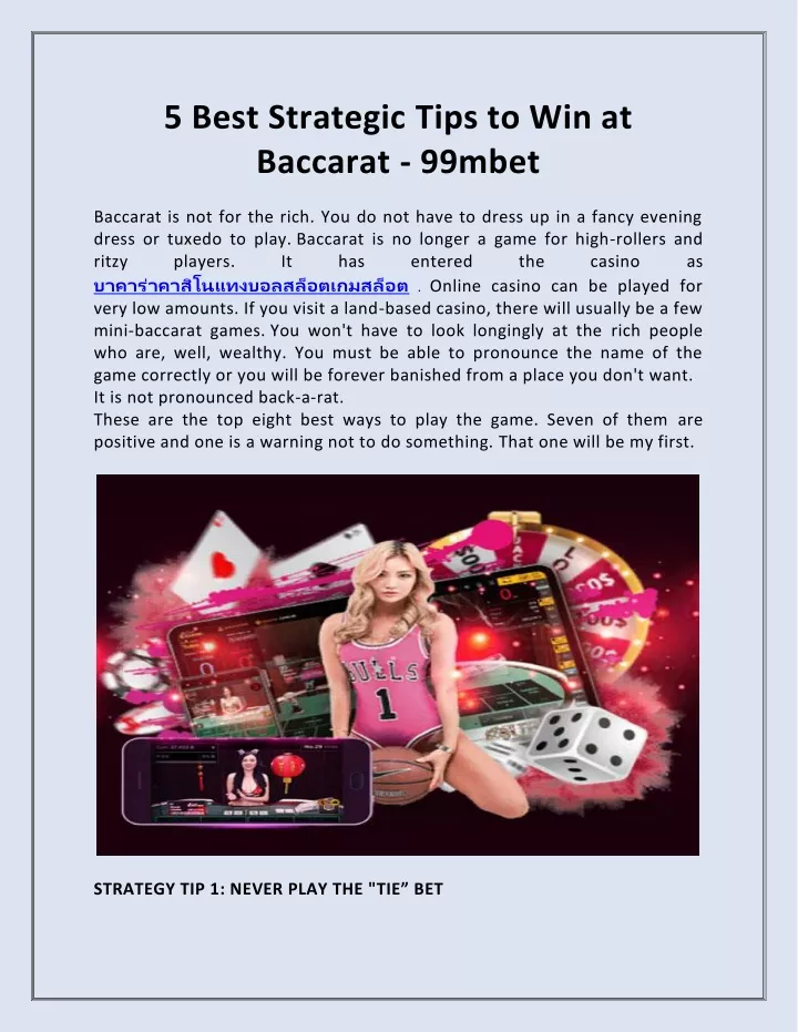 5 best strategic tips to win at baccarat 99mbet