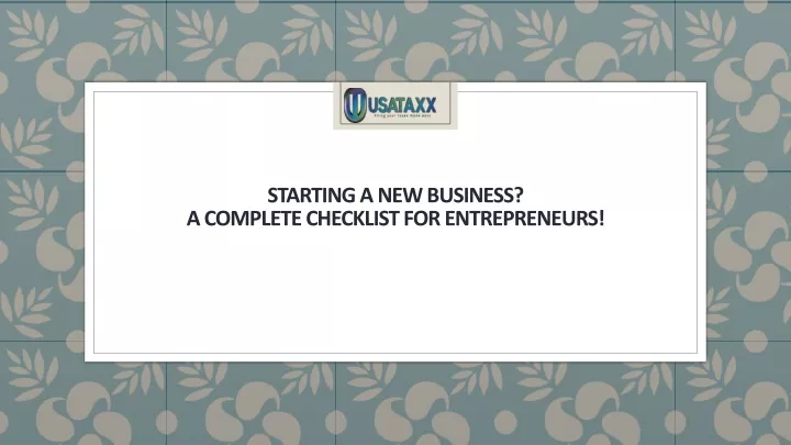 starting a new business a complete checklist for entrepreneurs