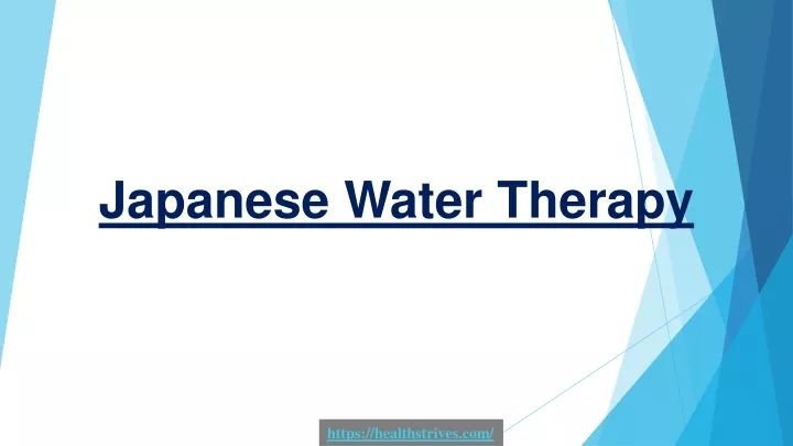 japanese water therapy