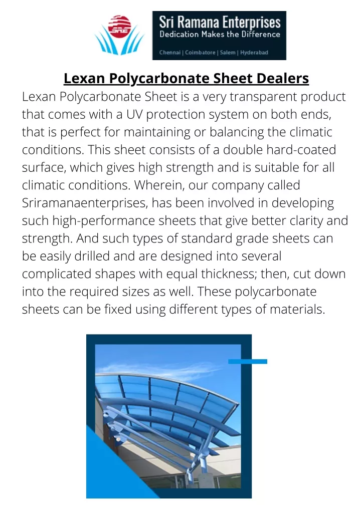 lexan polycarbonate sheet dealers lexan