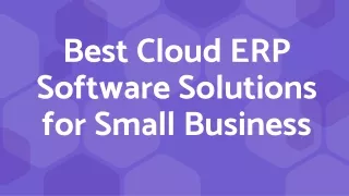 best cloud erp software solutions for small business