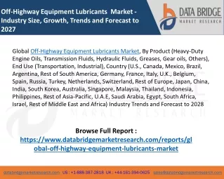 Off-Highway Equipment Lubricants Market