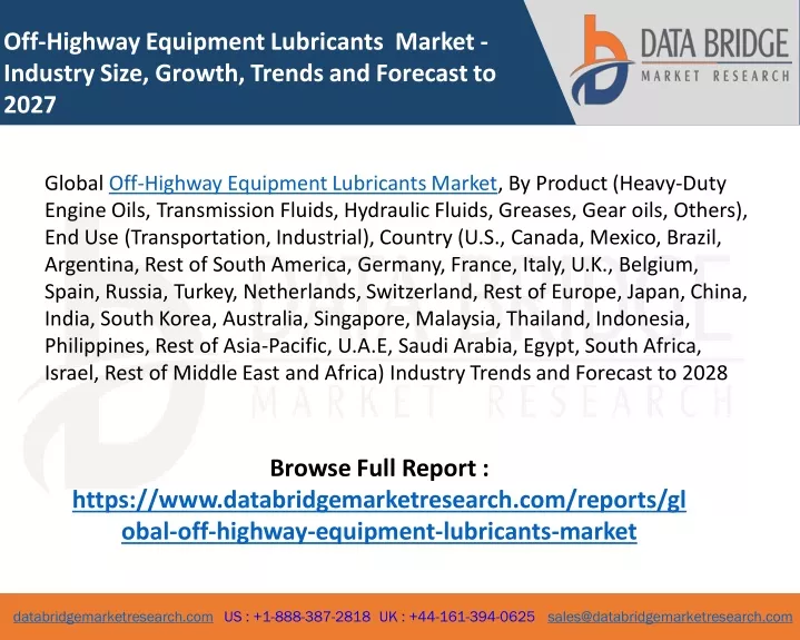 off highway equipment lubricants market industry