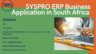 SYSPRO ERP Business Application in South Africa