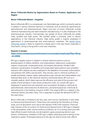 boron trifluoride market by segmentation based