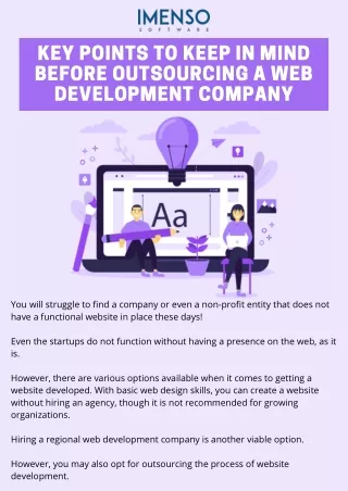 key points to keep in mind before outsourcing