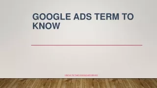 Google ads term to know