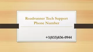 Roadrunner Customer Service Number 1-833-836-0944 | Roadrunner Tech Support