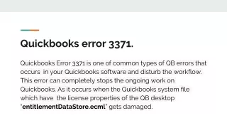 Quickbooks error 3371.