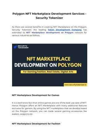 polygon nft marketplace development services