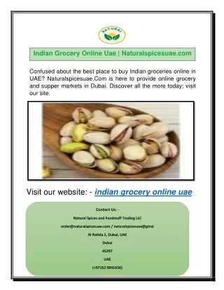 Indian Grocery Online Uae | Naturalspicesuae.com