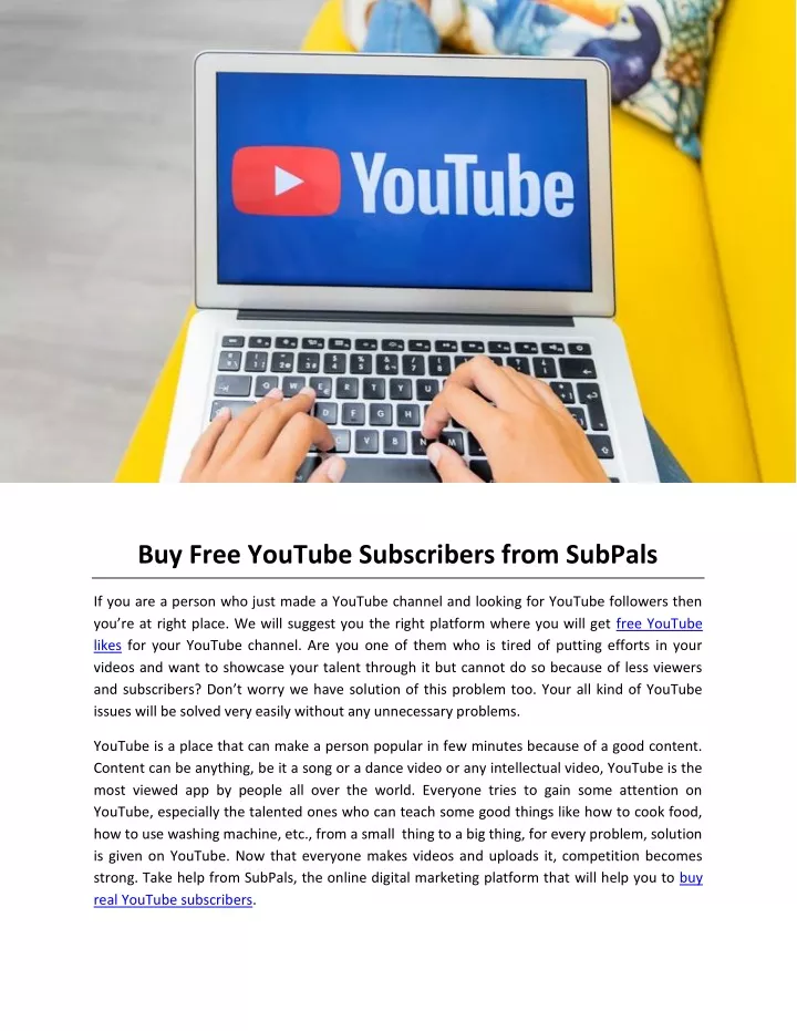 buy free youtube subscribers from subpals