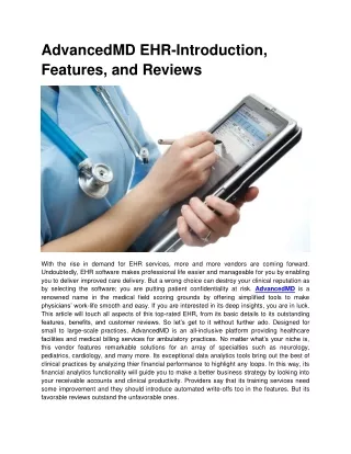 AdvancedMD EHR-Introduction, Features, and Reviews