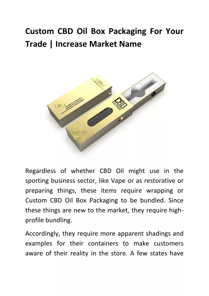 custom cbd oil box packaging for your trade