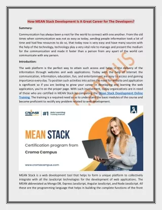 how mean stack development is a great career