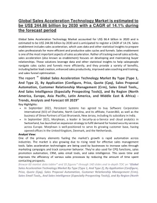global sales acceleration technology market