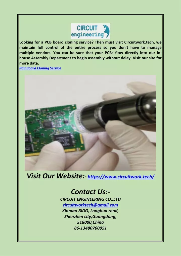 looking for a pcb board cloning service then must