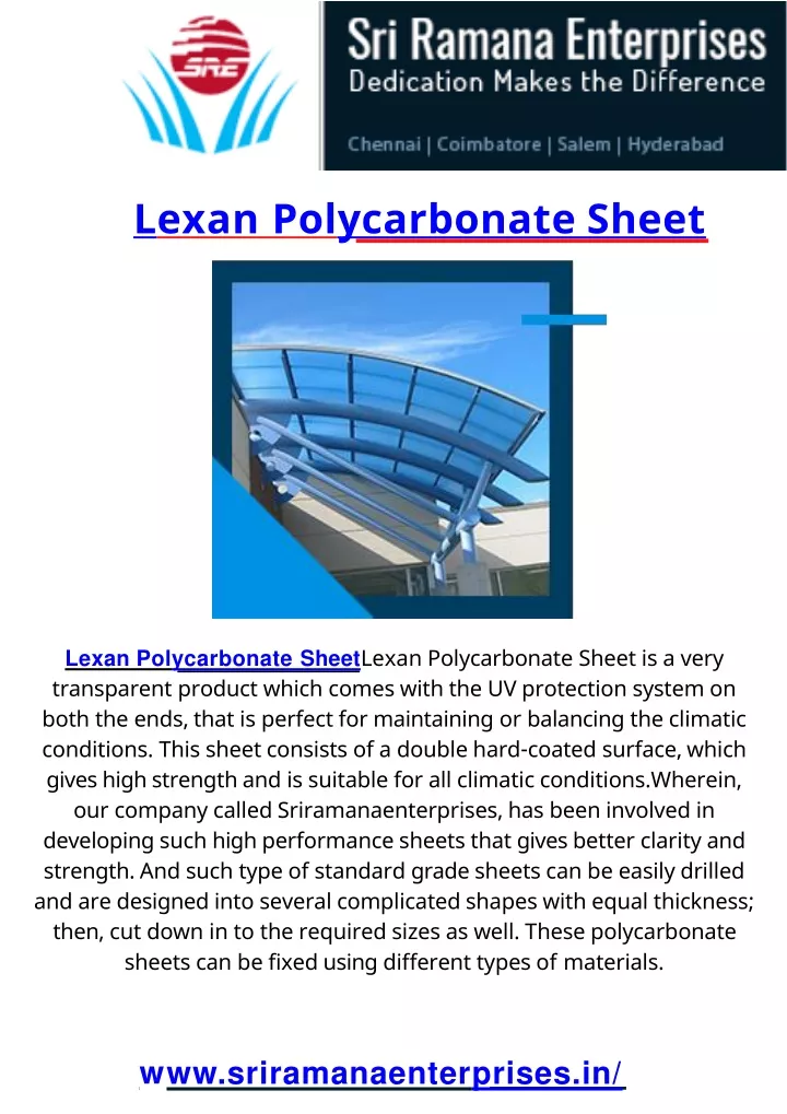 l exan pol ycarbonate sheet