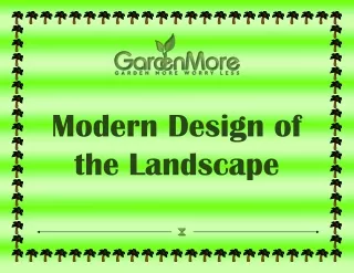 Modern Design of the Landscape