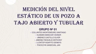 medici n del nivel est tico de un pozo a tajo abierto y tubular