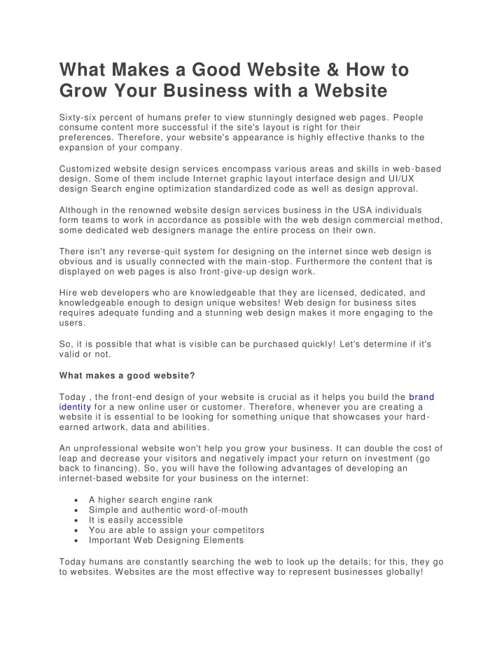 what makes a good website how to grow your