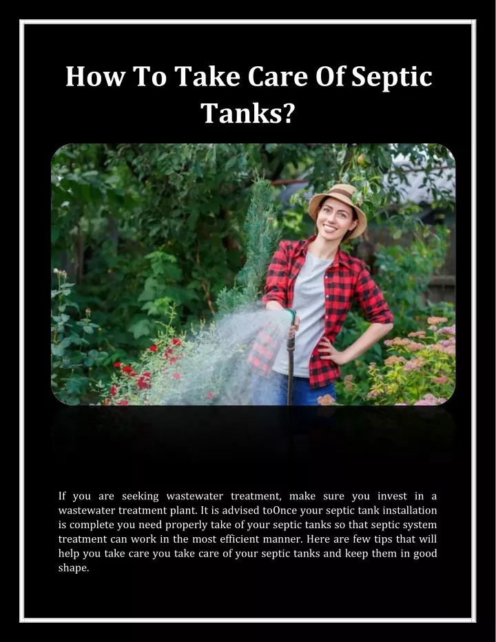 how to take care of septic tanks