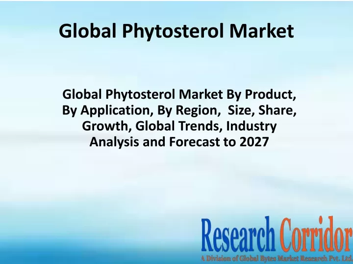 global phytosterol market