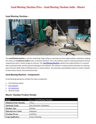 sand blasting machine price sand blasting machine