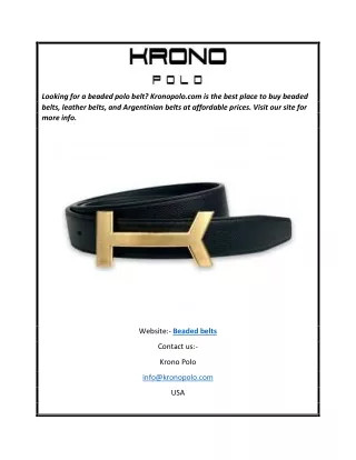 Beaded Belts Kronopolo.com