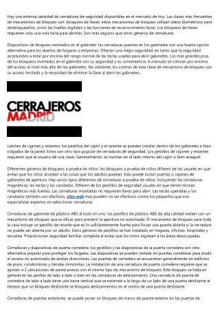 hay una extensa variedad de cerraduras