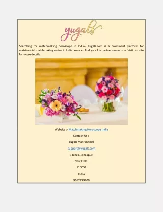 Matchmaking Horoscope India  Yugals.com