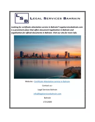 Certificate Attestation Service in Bahrain Legalservicesbahrain.com