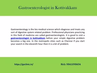 Gastroenterologist in Kottivakkam