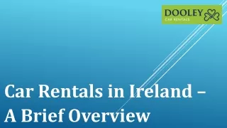 Car Rentals in Ireland – A Brief Overview