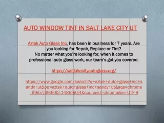 auto window tint in salt lake city ut