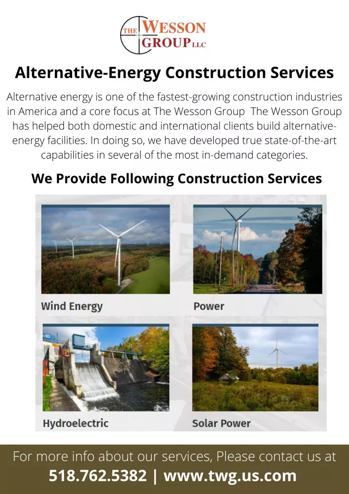 alternative energy construction services