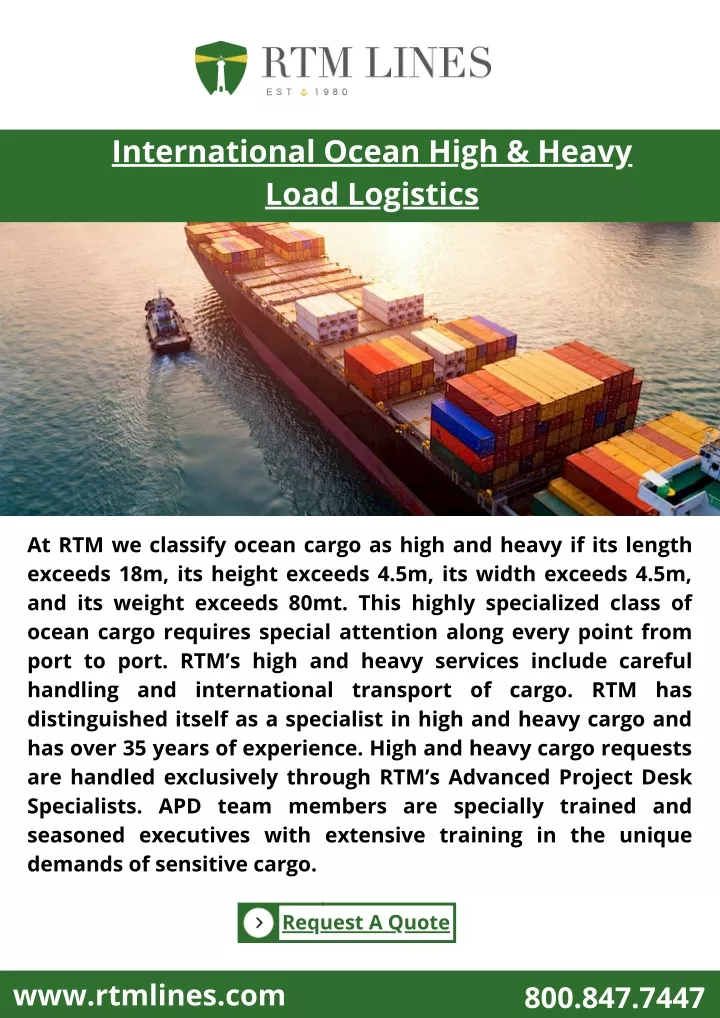 international ocean high heavy load logistics