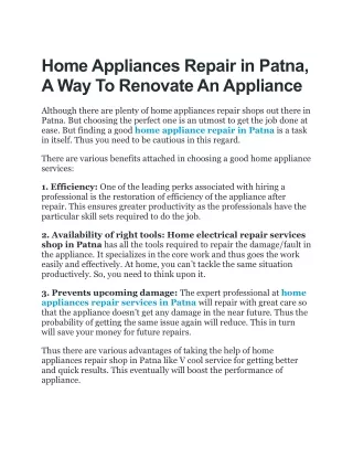 Home Appliances Repair in Patna