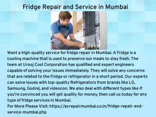 Fridge Repair and Service in Mumbai