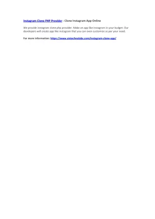 instagram clone php provider clone instagram