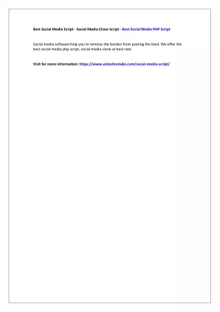 best social media script social media clone
