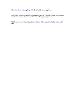 marvellous food ordering script php best food