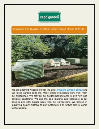 Purchase The Quality Elevated Garden Boxes Online With Us
