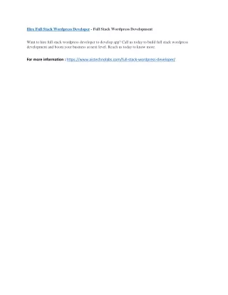 hire full stack wordpress developer full stack