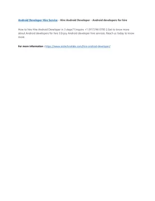 android developer hire service hire android
