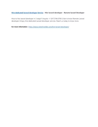 hire dedicated laravel developer service hire