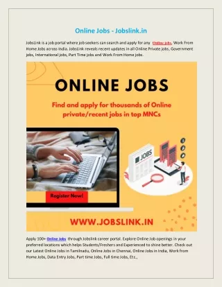 online jobs jobslink in