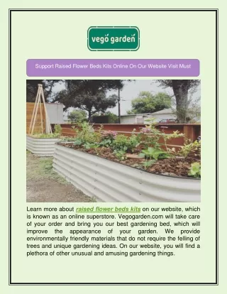 Support Raised Flower Beds Kits Online On Our Website Visit Must