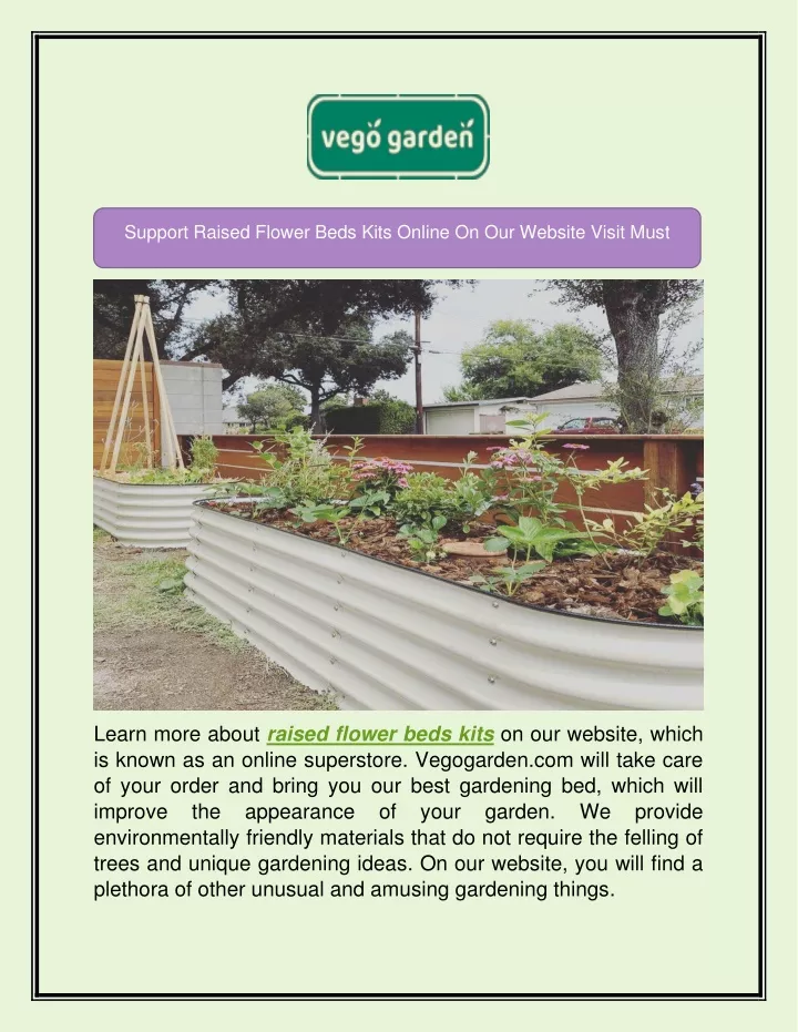support raised flower beds kits online