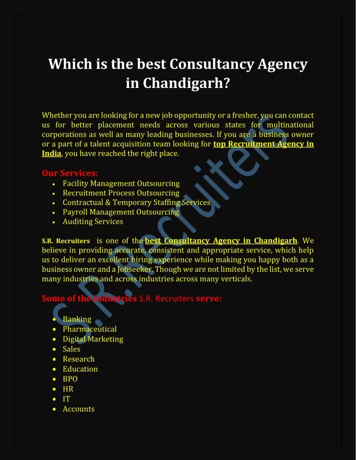 which is the best consultancy agency in chandigarh